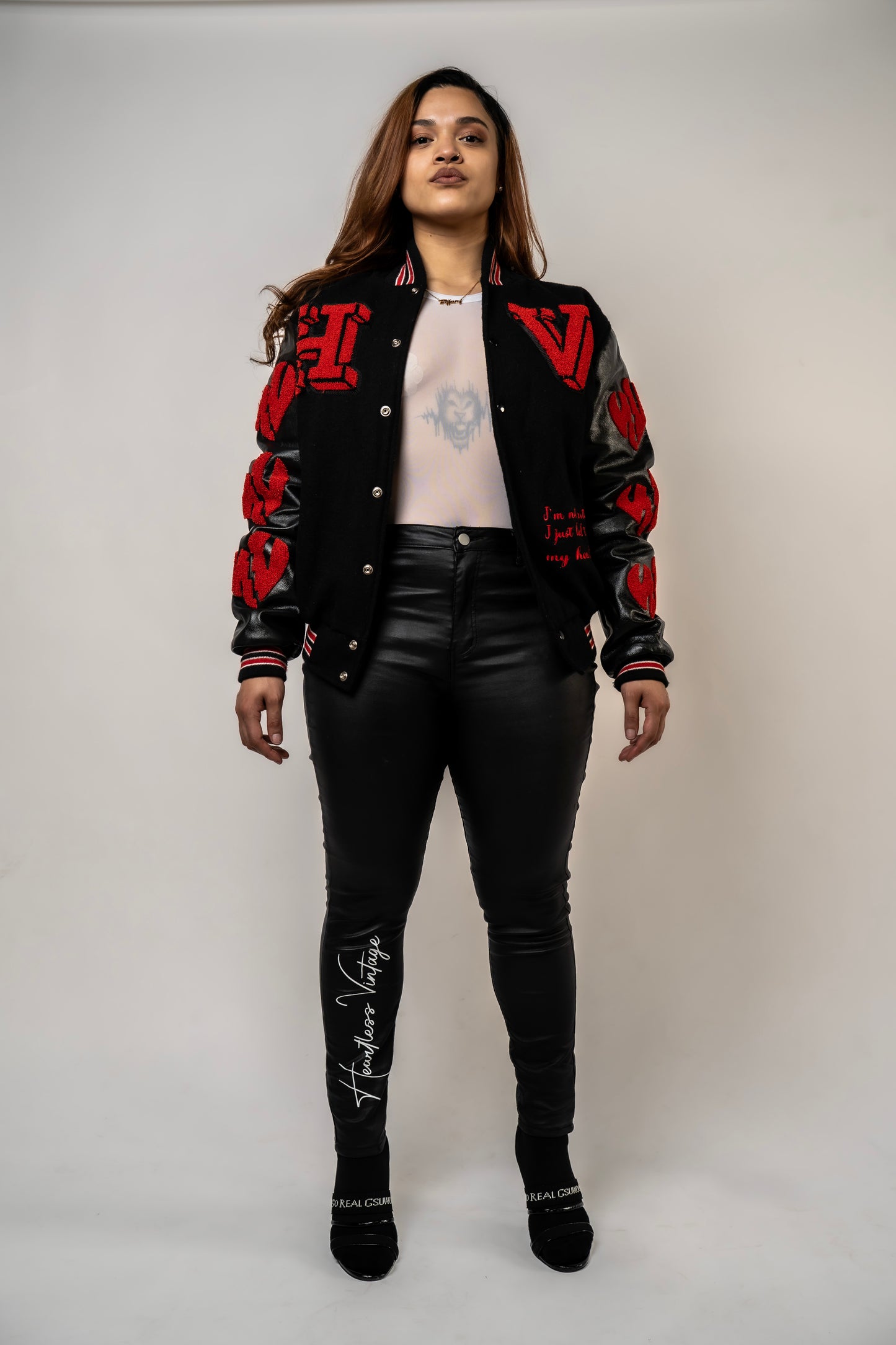 Hearts On My Sleeve Varsity Jacket